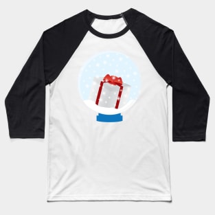 Snow Globe With White Red Gift Box Baseball T-Shirt